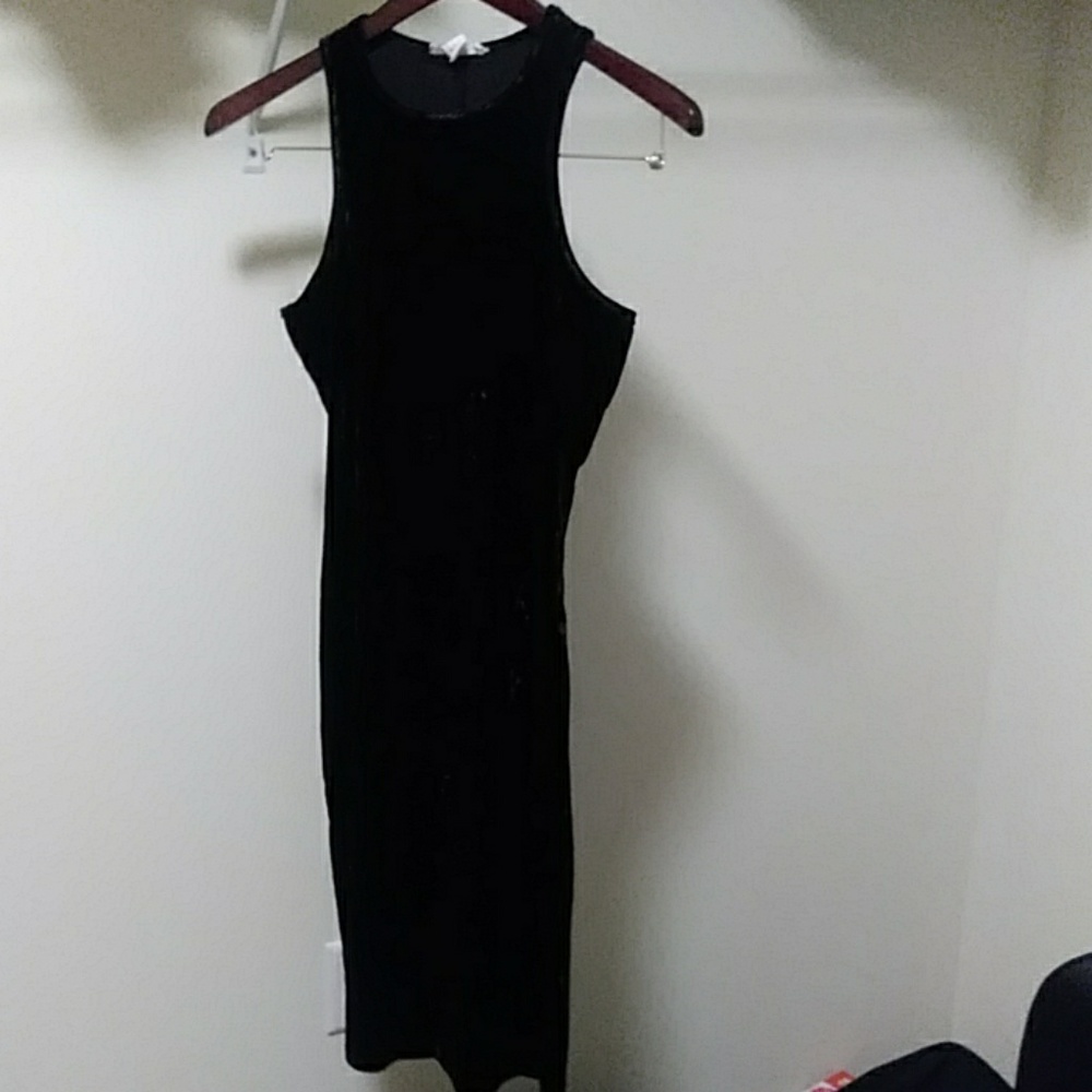 Black crush velvet dress